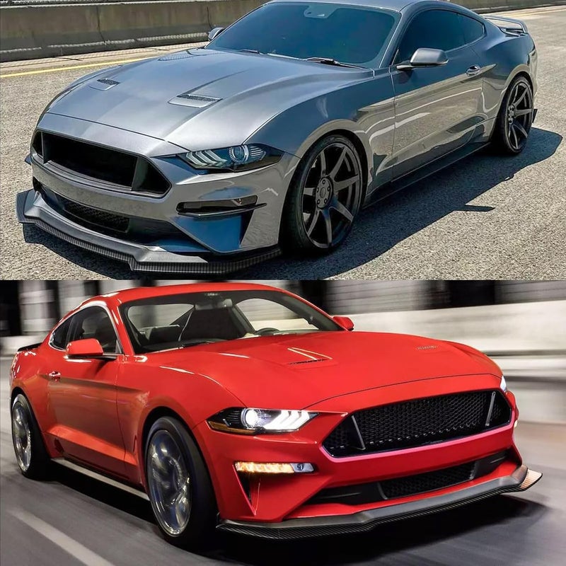 Gear Up Front Bumper Lip Spoiler for Ford Mustang GT 2018-2023 Carbon Fiber Printing Front Bumper Chin Splitter Diffuser Protector Guard - Image 3